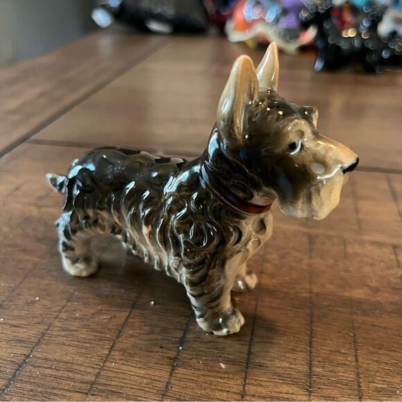 Scottie Scottish Terrier 4” Porcelain‎ Black Gray White Occupied Japan Figurine - Picture 1 of 5
